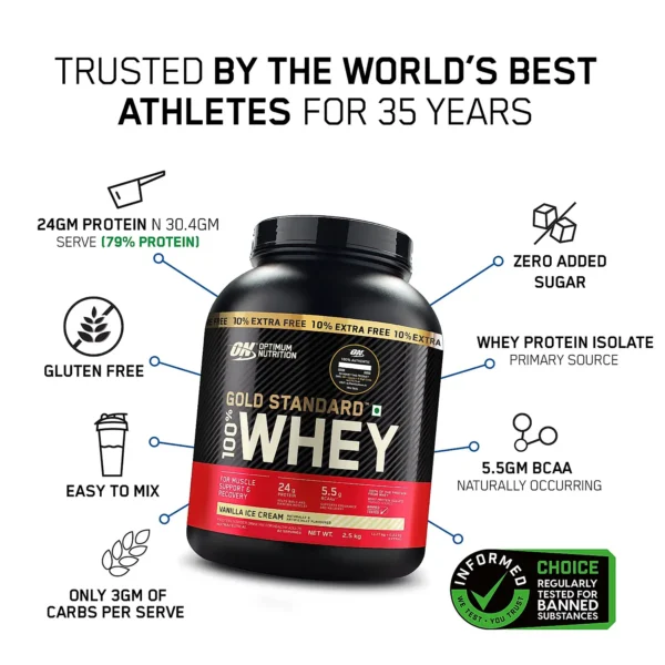 Optimum Nutrition ON Gold Whey Protein Gold Standard - Image 3